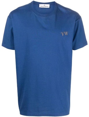 Vivienne Westwood SS22 Camiseta Azul Cuello Redondo con Logo Bordado. 3G010005J001MK401 Order Vivienne Westwood SS22 Camiseta Azul Cuello Redondo con Logo Bordado. 3G010005J001MK401