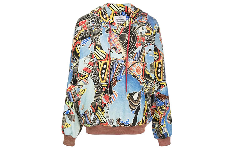 Vivienne Westwood SS22 Logo Embroidered Abstract Print Hoodie Multicolor 2I010003J002HG0O302
