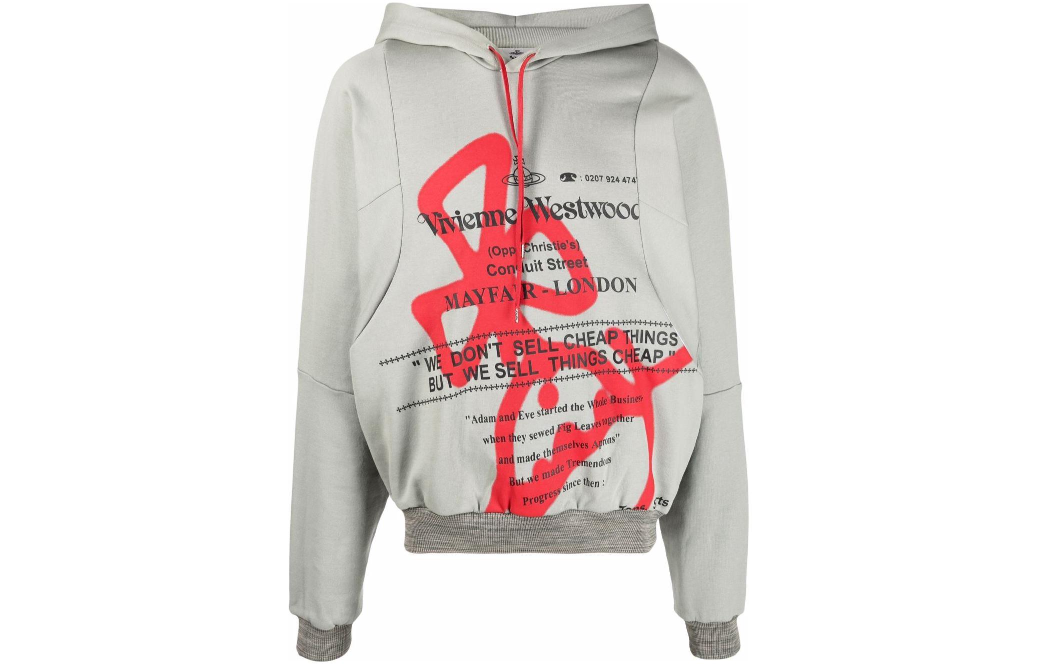 Vivienne Westwood SS22 Logo Print Long Sleeve Pullover Sweatshirt Grey Mens 2I010003J002I-M301PO