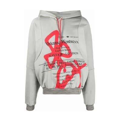 Vivienne Westwood SS22 Logo Print Long Sleeve Pullover Sweatshirt Grey Mens 2I010003J002I-M301PO