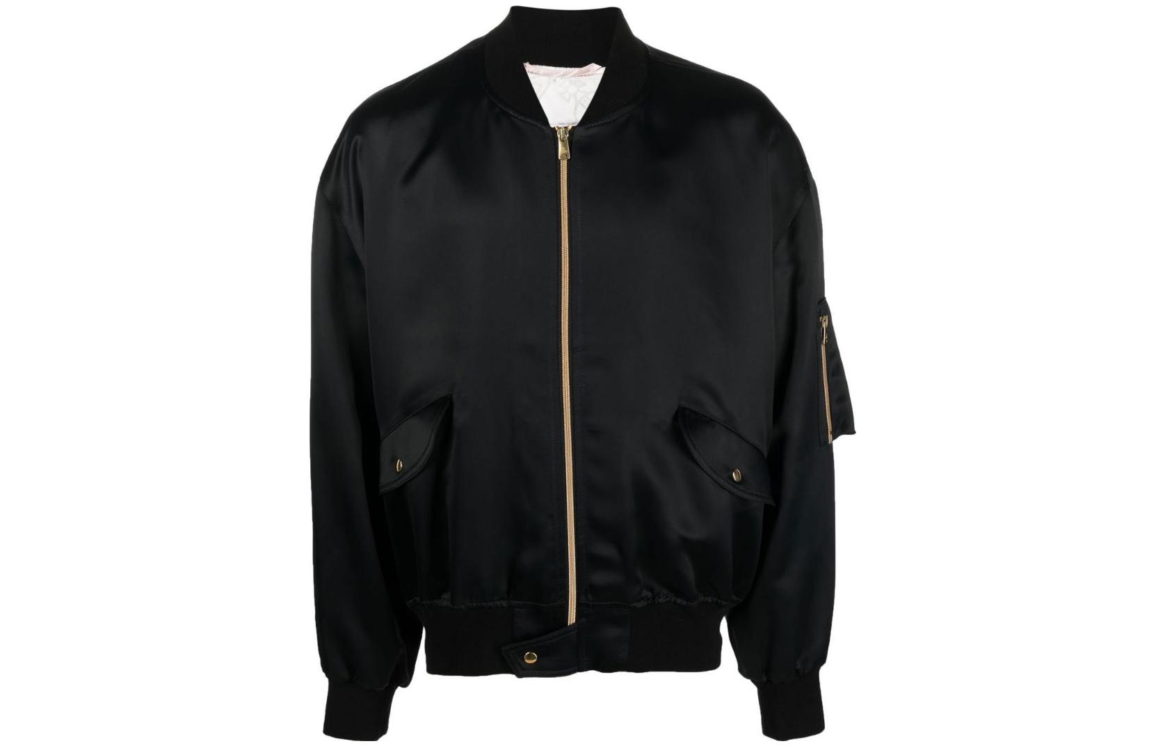 Vivienne Westwood SS23 Black Embroidered Letter Bomber Jacket 33040004W009VN401