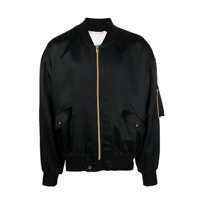 Vivienne Westwood SS23 Black Embroidered Letter Bomber Jacket 33040004W009VN401