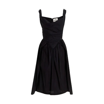 Vivienne Westwood SS23 Black Pleated Waist Sleeveless Dress. 1101032ZW009QSWN401