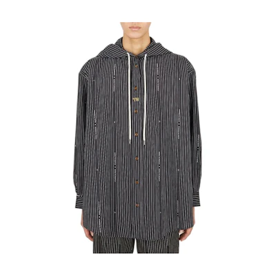 Vivienne Westwood SS23 Colorblock Striped Button-Up Hooded Jacket Men 3501001BW009TN201