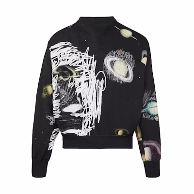 Vivienne Westwood SS23 Galaxy Print Unisex Black Crewneck Sweatshirt 3I010001J004HO318