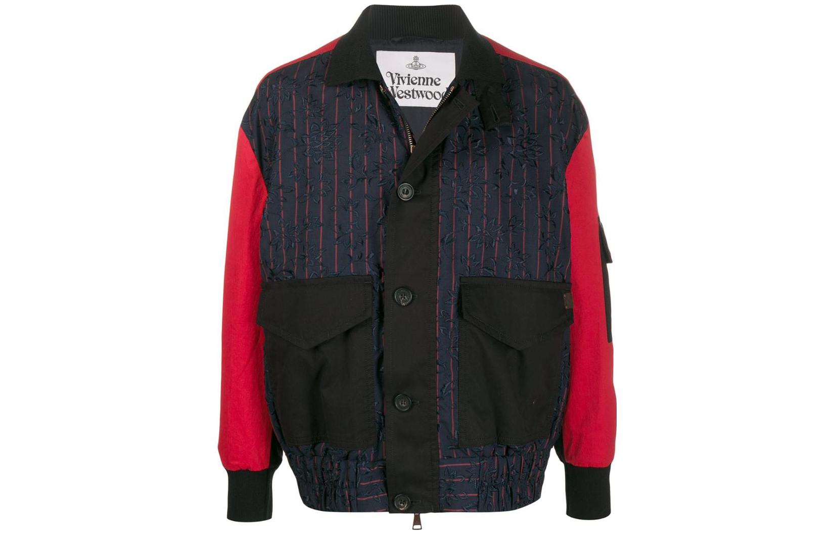 Vivienne Westwood SS23 Navy Blue Color-Block Zip Jacket Men S25AM0277S52617