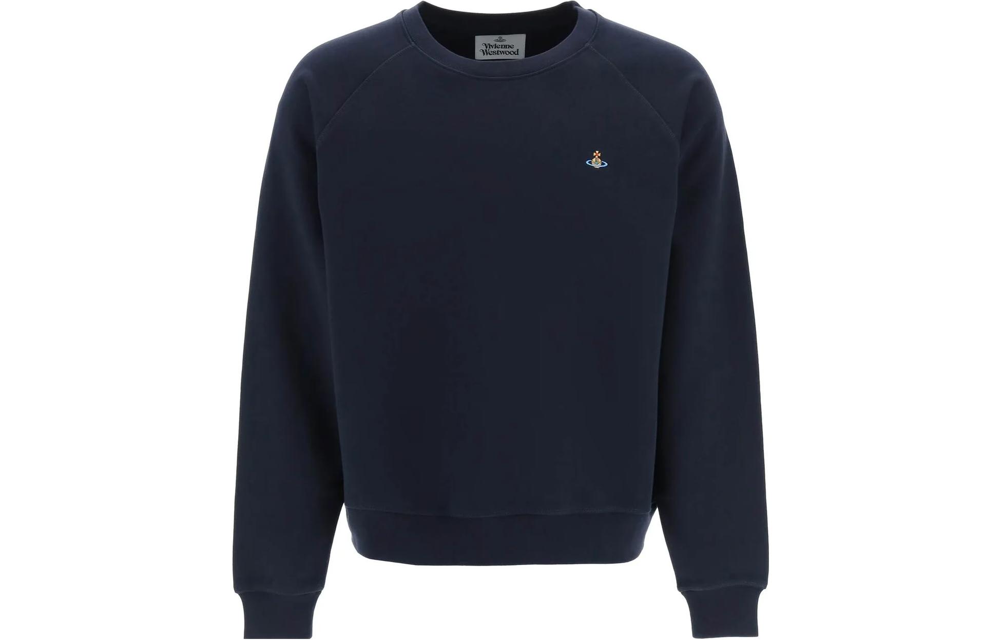 Vivienne Westwood SS23 Navy Blue Pullover with Saturn Logo Embroidery - 3I010004J0006POK410