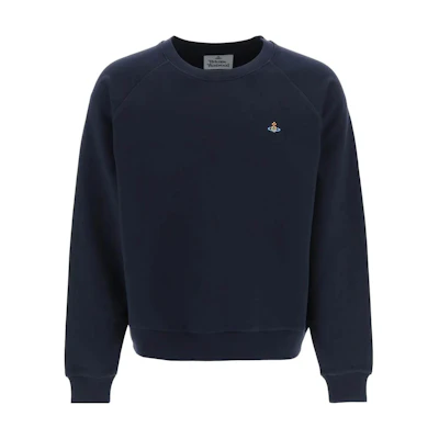 Vivienne Westwood SS23 Navy Blue Pullover with Saturn Logo Embroidery - 3I010004J0006POK410