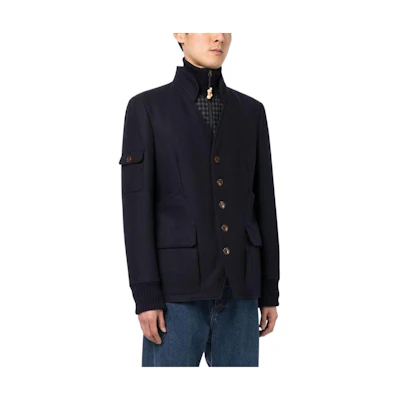 Vivienne Westwood SS23 Navy Wool-Blend Turtleneck Jacket 2D010117W00ASK40889