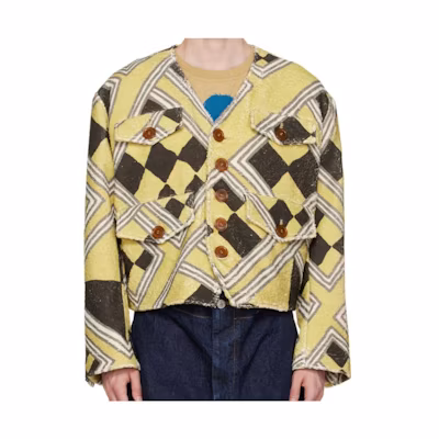 Vivienne Westwood SS23 Patterned V-Neck Single-Breasted Jacket Multicolor Men 34010004W00B6MKO302