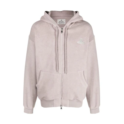Vivienne Westwood SS23 Planet Cartoon Embroidered Zip Hoodie Grey 3I010005J0048P407
