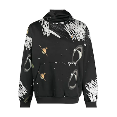 Vivienne Westwood SS23 Planet Print Pullover Hoodie Black 3I010003J004HG0O318