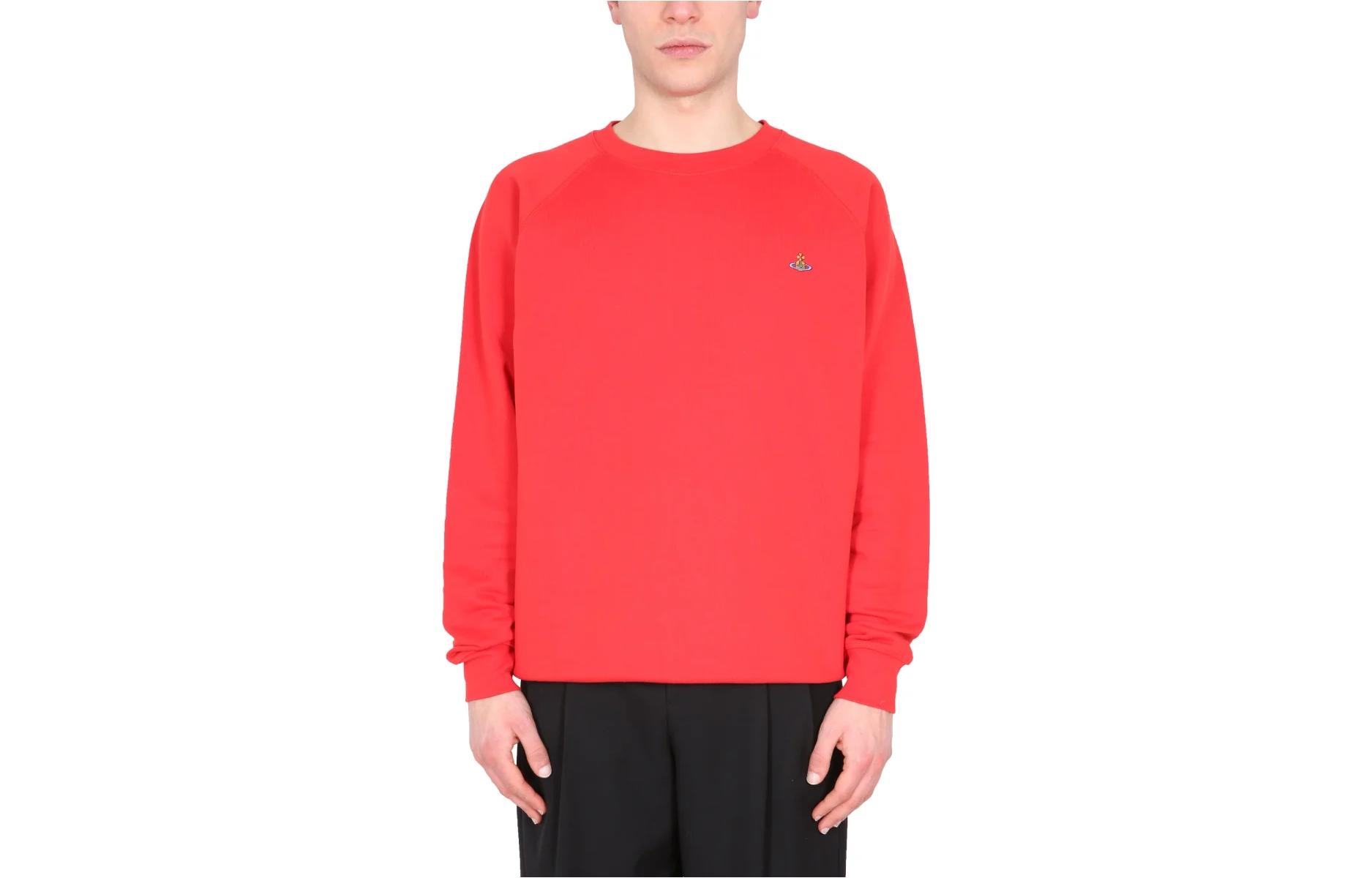 Vivienne Westwood SS23 Red Pullover Sweatshirt with Embroidered Logo 3I010002J0006H406