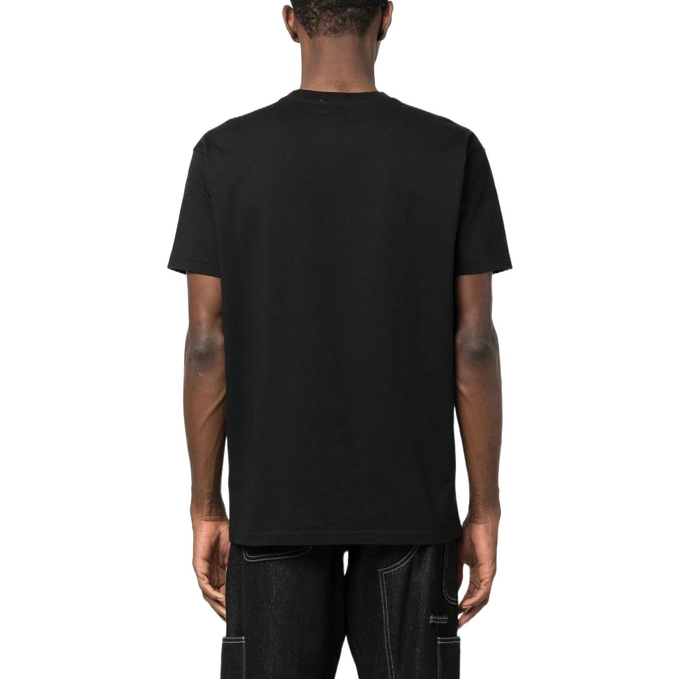 Purchase 비비안 웨스트우드 SS23 유니섹스 새턴 스프레이 프린트 블랙 크루넥 티셔츠 3G010011J001MN401GO