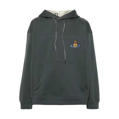Vivienne Westwood SS24 Oversized Logo Embroidered Hoodie Gray 3I01000NJ006O