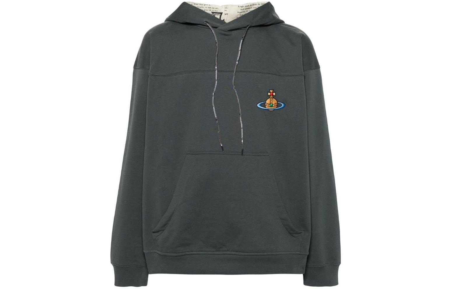 Order ヴィヴィアン・ウエストウッド SS24 オーバーサイズ ロゴ刺繍フーディー グレー 3I01000NJ006O