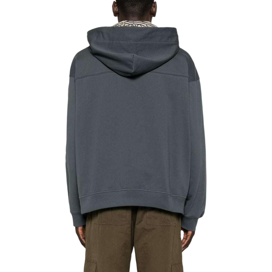 Shop ヴィヴィアン・ウエストウッド SS24 オーバーサイズ ロゴ刺繍フーディー グレー 3I01000NJ006O