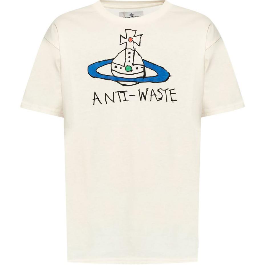 Order ヴィヴィアン・ウエストウッド SS24 ホワイト クルーネック レタープリント Tシャツ 3G010021J001M