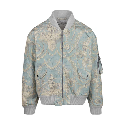 Vivienne Westwood SS24 Floral Print Unisex Light Blue Casual Long Sleeve Jacket 33040004-W00NA-LIGHT-BLUE