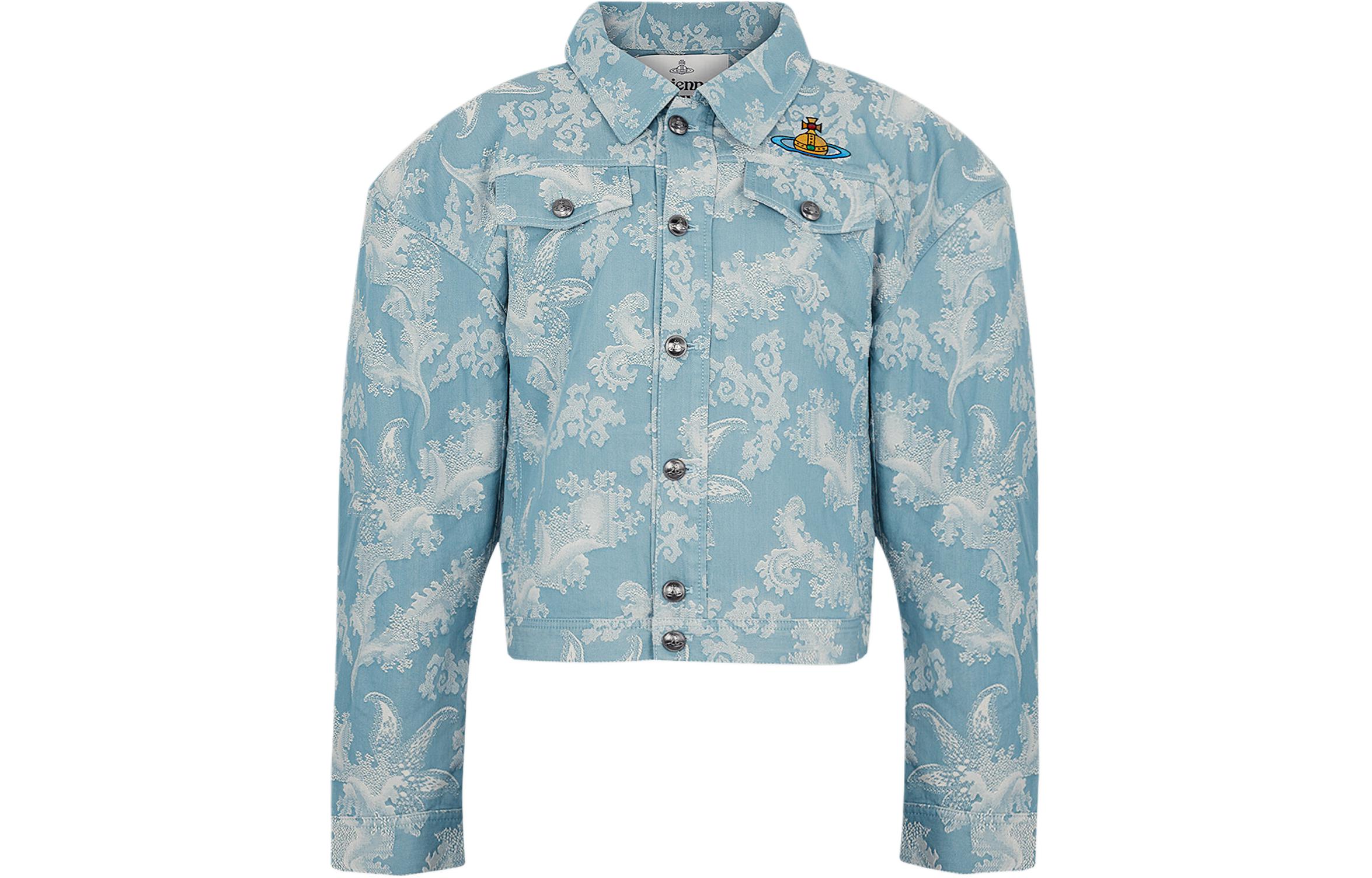 Vivienne Westwood SS24 Floral Short Button-Up Jacket Blue Coral Menswear 2801000BW00RQ