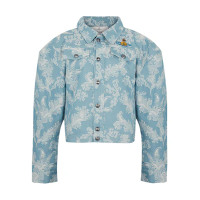Vivienne Westwood SS24 Floral Short Button-Up Jacket Blue Coral Menswear 2801000BW00RQ