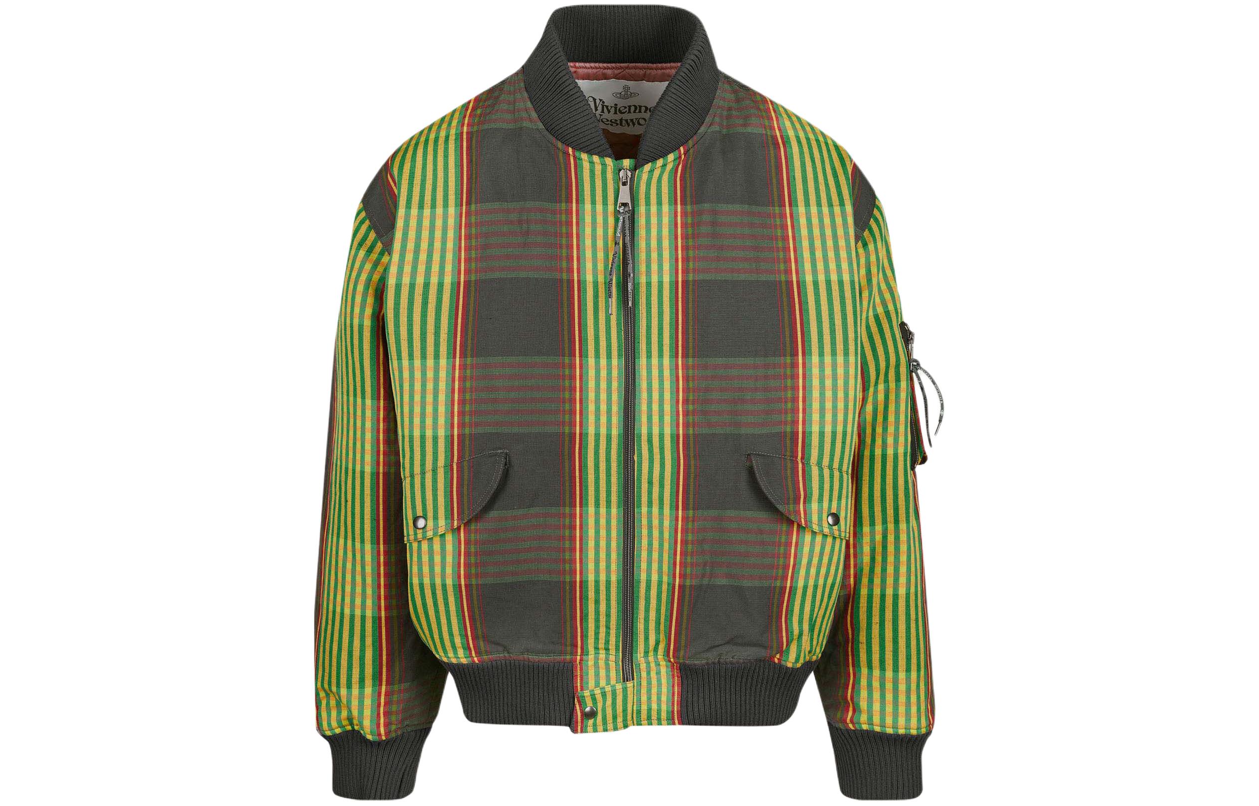 Vivienne Westwood SS24 Plaid Bomber Jacket Unisex Multicolor Long Sleeve 33040004-W00RP-COMBAT-TARTAN