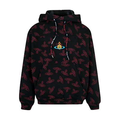 Vivienne Westwood SS24 Planet Print Hoodie Black Red Menswear 3I01000NJ0079