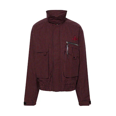 Vivienne Westwood SS24 Red Checkered High-Neck Zip-Up Jacket 2203000BW00RD