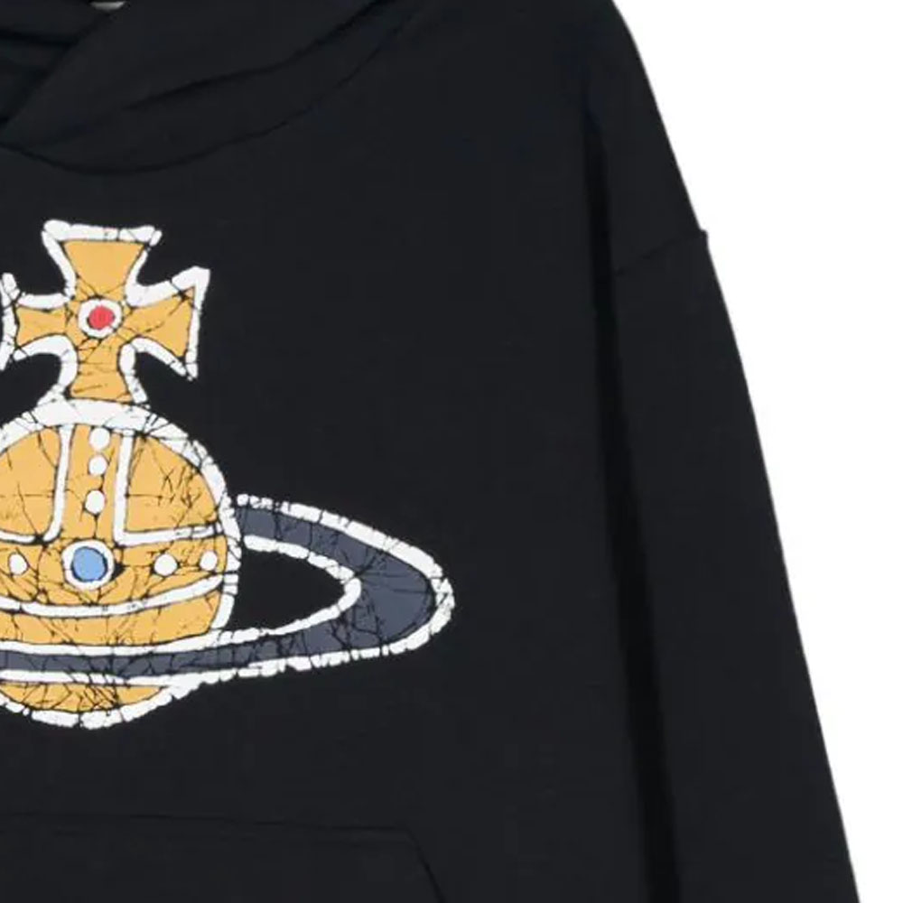 Details for Vivienne Westwood SS24 土星標誌印花寬版連帽上衣 黑色 3I01000MJ0006-N401
