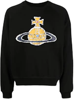 Vivienne Westwood SS24 Saturn Print Crewneck Sweatshirt Black Mens 3101000LJ0006N401 Vivienne Westwood SS24 Saturn Print Crewneck Sweatshirt Black Mens 3101000LJ0006N401