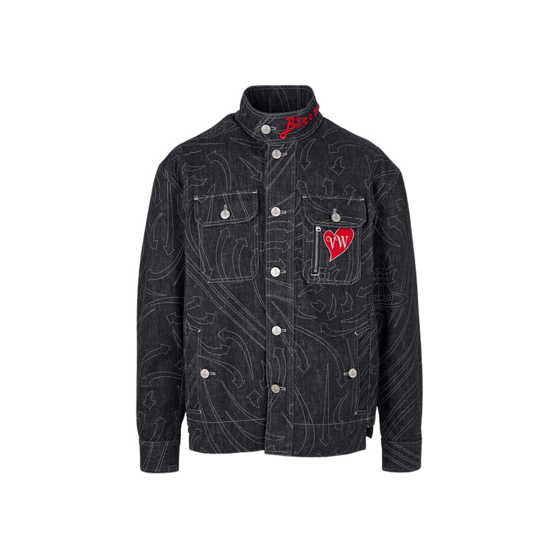 Vivienne Westwood Stand Collar Single-Breasted Logo Jacket Black 3901000A-W00IY-K311