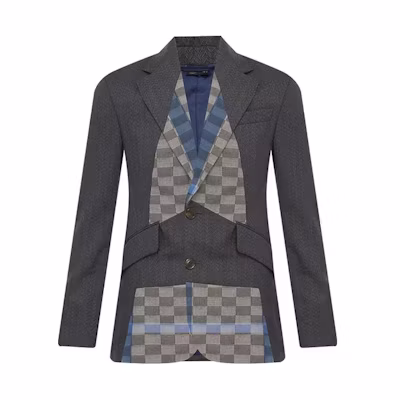 Vivienne Westwood Striped Plaid Button-Up Jacket Grey VWBN0277S43635MM11B1