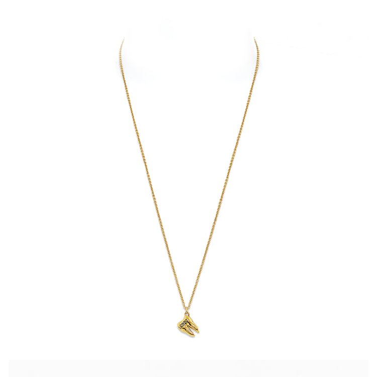 Vivienne Westwood Teeth Design Brass Necklace Gold for Men 8050889954439