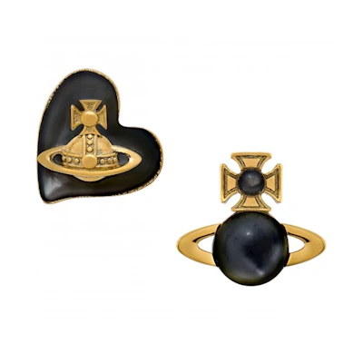 Vivienne Westwood Thomasina Heart Saturn Brass Earrings Unisex Gold 6201034302R