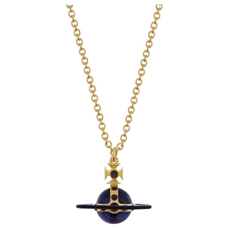 Vivienne Westwood Tiny Orb Enamel Pendant Necklace for Women - Gold. 6302039I-02R794