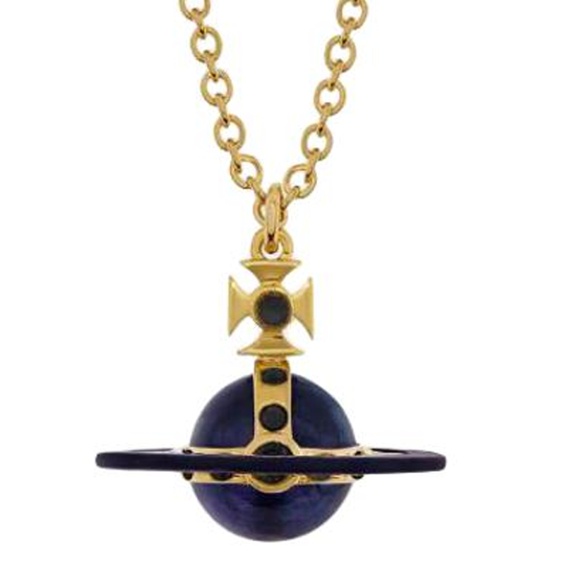 Lookbook 薇薇安·衛斯特伍德金色女性迷你土星吊墜項鍊 6302039I-02R794