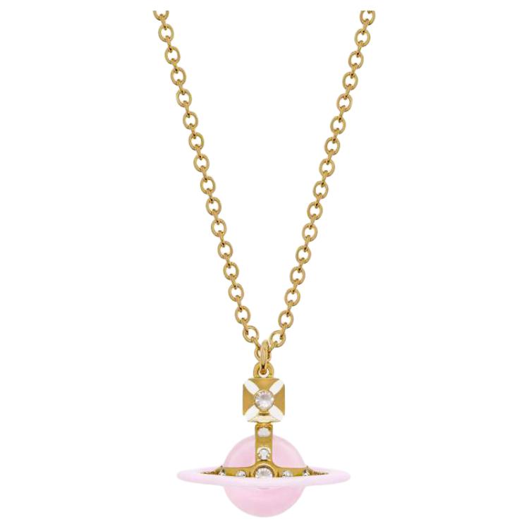 Order Vivienne Westwood Tiny Orb Logo Brass Necklace Gold for Women. 6302039I-02R793