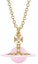 Lookbook Vivienne Westwood Tiny Orb Logo Brass Necklace Gold for Women. 6302039I-02R793