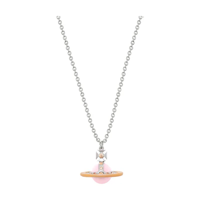 Vivienne Westwood Tiny Orb Pendant Necklace Silver Unisex Swarovski Crystals 6302039I02P462