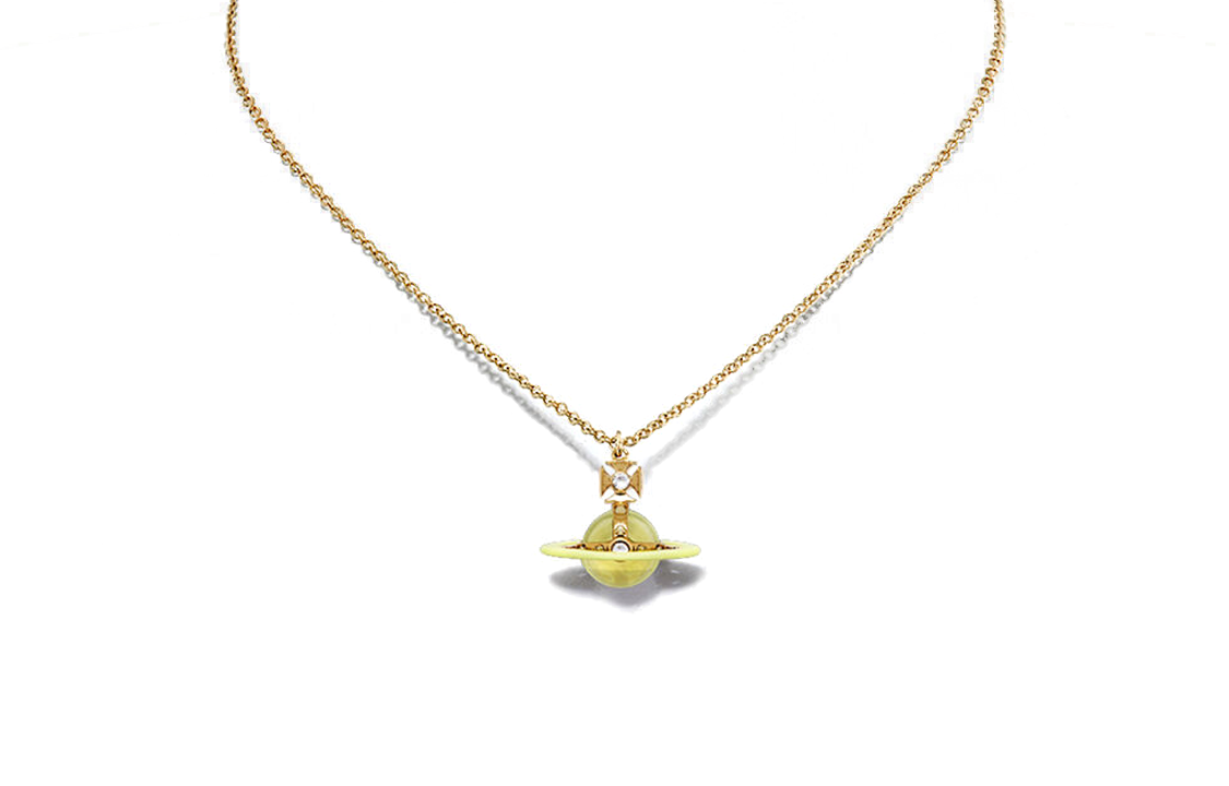 Lookbook ヴィヴィアンウエストウッド タイニーオーブ サターン ペンダント ネックレス ゴールド クリスタル ユニセックス 6302039I02R727