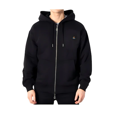Vivienne Westwood Unisex Solid Black Zip-Up Hoodie Jacket 26020001-J0006-N401