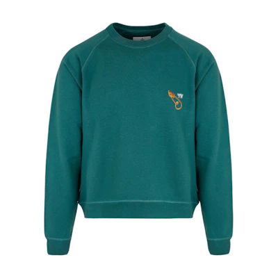 Vivienne Westwood Unisex Solid Color Crewneck Long Sleeve Sweatshirt Teal 3I010004-J0006-L401