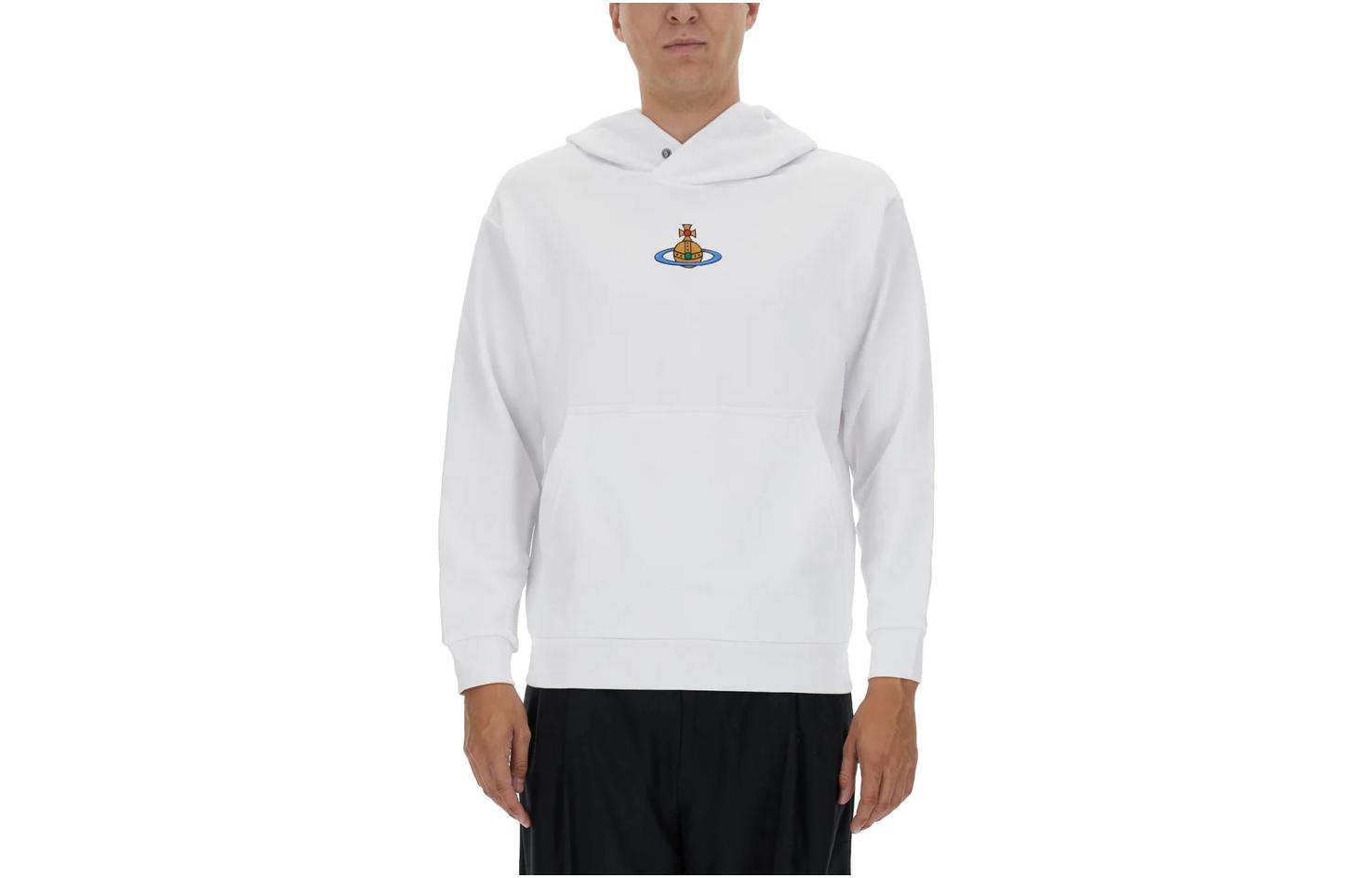 Vivienne Westwood Unisex Solid White Hoodie Pullover Sweatshirt 3I010003J0006A401