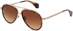 Buy Vivienne Westwood Unisex Tortoiseshell Metal Aviator Sunglasses with Logo Design VW7025401-MET-ME-MC-GOLD