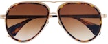 Lookbook Vivienne Westwood Unisex Tortoiseshell Metal Aviator Sunglasses with Logo Design VW7025401-MET-ME-MC-GOLD