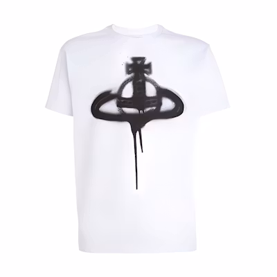 Vivienne Westwood Unisex White Graphic Print Slim Fit Crew Neck T-Shirt. 3G010014-J001M-A401