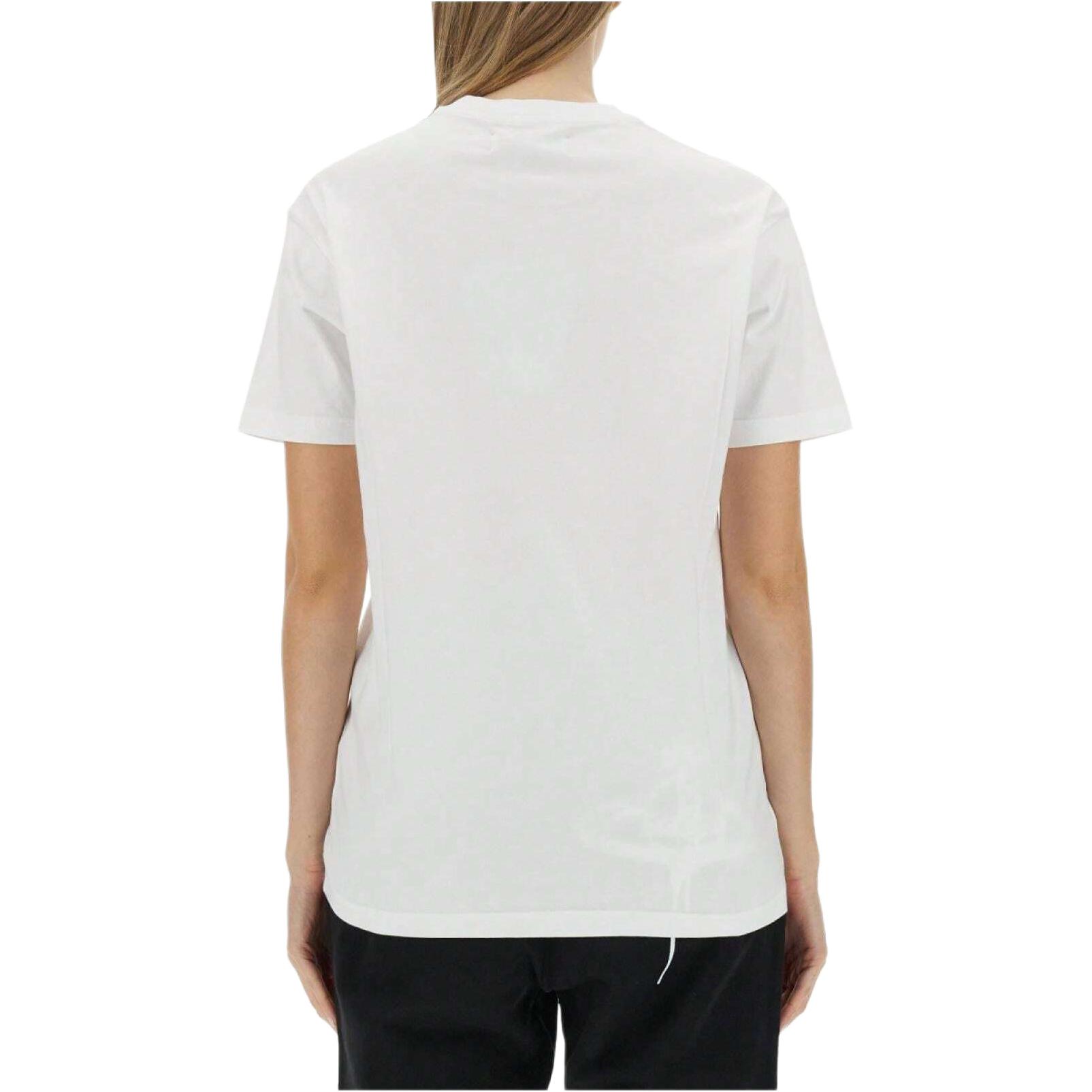 Sizing 비비안 웨스트우드 유니섹스 화이트 그래픽 슬림핏 크루넥 티셔츠. 3G010014-J001M-A401