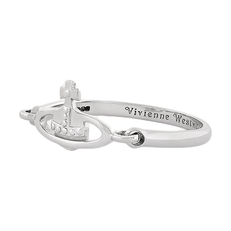 Vivienne Westwood Vendome 3D Orb 925 Silver Unisex Couple Ring - Silver. 6404001101P019P019