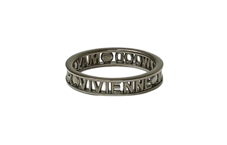 Order ヴィヴィアンウエストウッド ウェストミンスター レタリング 925シルバー ユニセックスリング ガンメタル 64040016S001S001
