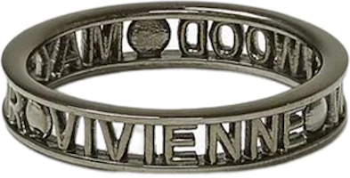 Order Vivienne Westwood Westminster Letter Engraved 925 Silver Unisex Ring Gunmetal. 64040016S001S001